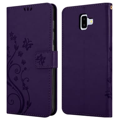 Samsung Galaxy J6 PLUS lommebokdeksel Blomster (lilla)