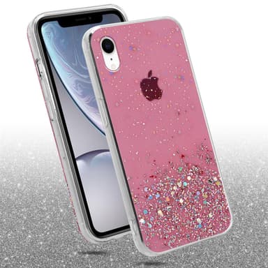 iPhone XR Silikondeksel Glitter (rosa)
