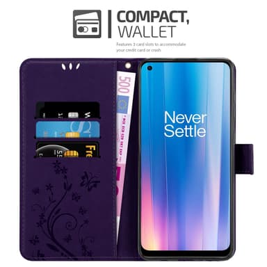 OnePlus Nord CE 2 5G lommebokdeksel Blomster (lilla)