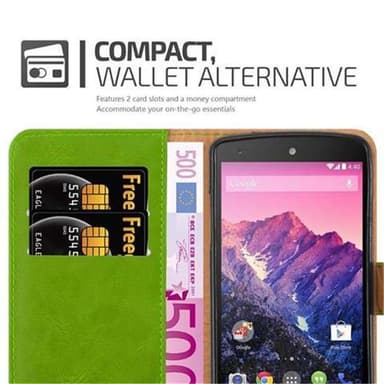 LG Google NEXUS 5 lommebokdeksel etui (grønn)