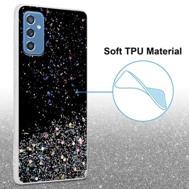 Samsung Galaxy M52 5G Silikondeksel Glitter (Svart)