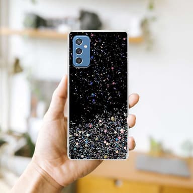 Samsung Galaxy M52 5G Silikondeksel Glitter (Svart)