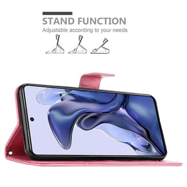 Xiaomi 11T / 11T PRO lommebokdeksel Blomster (rosa)