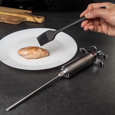 Marinadesprøyte Kjøttsprøyte Grillsprøyte (sølv)