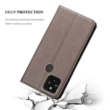 Google PIXEL 5 lommebokdeksel case (brun)