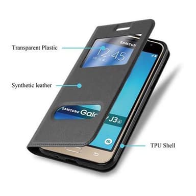 Samsung Galaxy J3 2016 lommebokdeksel cover (svart)