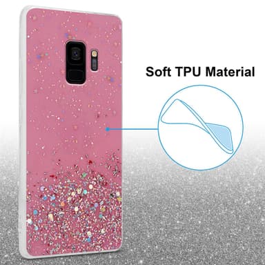 Samsung Galaxy S9 Silikondeksel Glitter (rosa)
