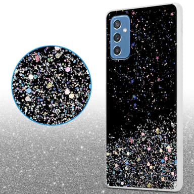 Samsung Galaxy M52 5G Silikondeksel Glitter (Svart)