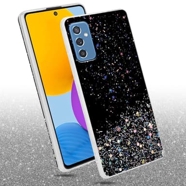 Samsung Galaxy M52 5G Silikondeksel Glitter (Svart)
