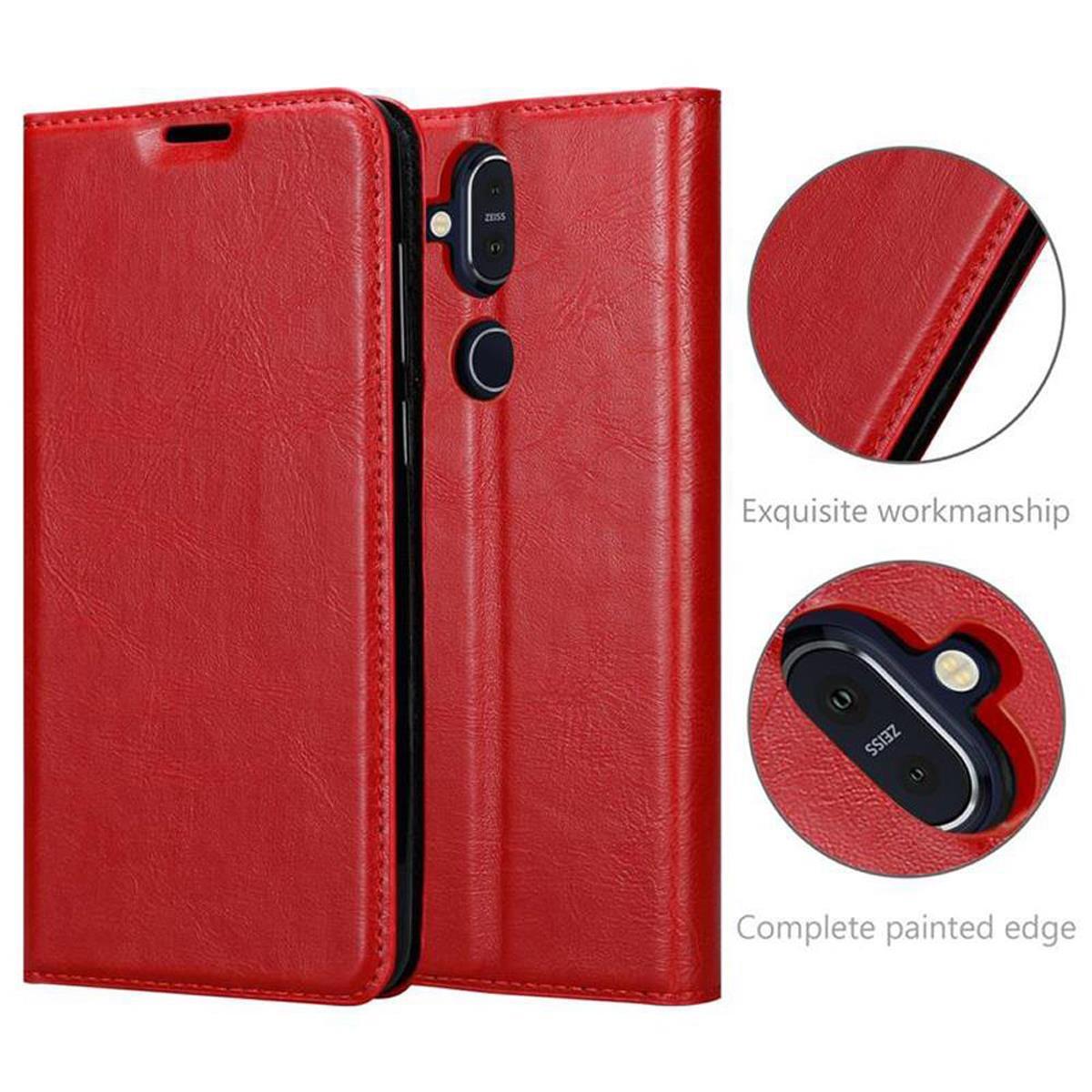 Nokia 8.1 lommebokdeksel case (rød)