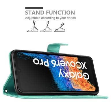 Samsung Xcover 6 Pro lommebokdeksel Blomster (Turkis)