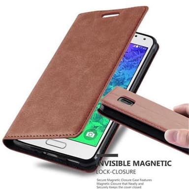 Samsung Galaxy ALPHA lommebokdeksel case (brun)