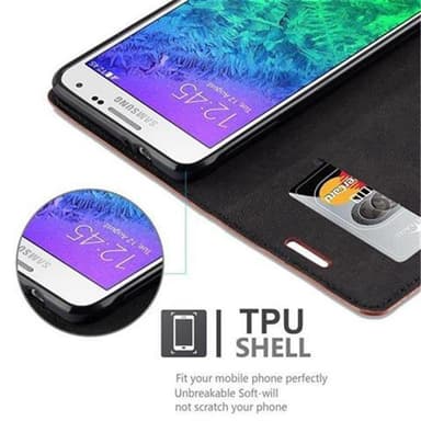 Samsung Galaxy ALPHA lommebokdeksel case (brun)
