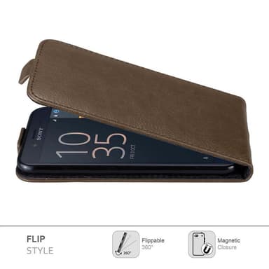 Sony Xperia X COMPACT deksel flip cover (brun)