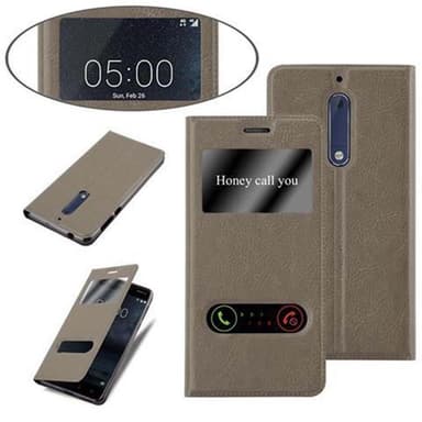Nokia 5 2017 lommebokdeksel cover (brun)