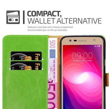 LG X POWER 2 lommebokdeksel etui (grønn)