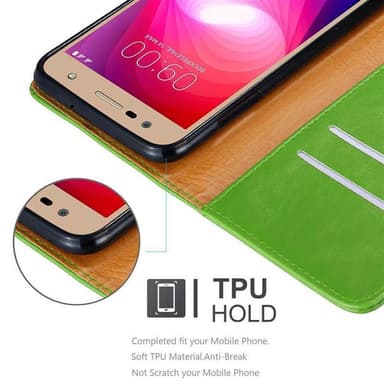LG X POWER 2 lommebokdeksel etui (grønn)