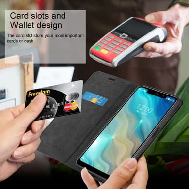 Oukitel C22 lommebokdeksel case (svart)