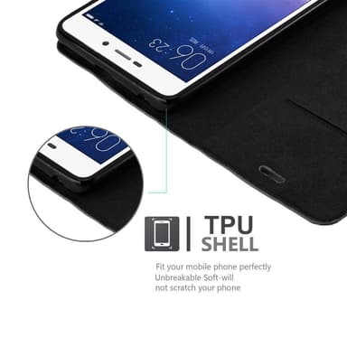 Xiaomi RedMi 3S lommebokdeksel case (svart)
