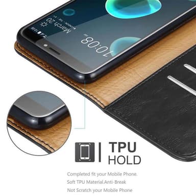 HTC Desire 12 PLUS lommebokdeksel etui (svart)