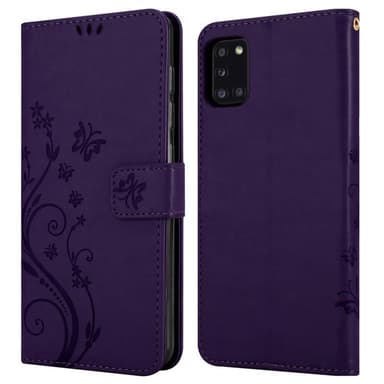 Samsung Galaxy A31 lommebokdeksel Blomster (lilla)