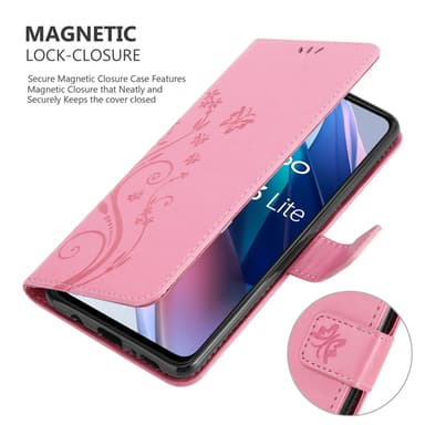 Oppo FIND X3 LITE lommebokdeksel Blomster (rosa)