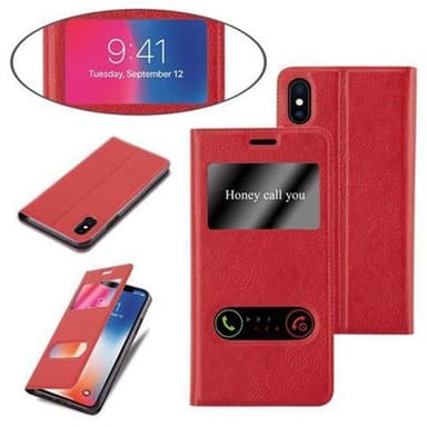 iPhone X / XS lommebokdeksel cover (rød)