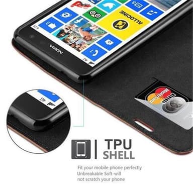 Nokia Lumia 625 lommebokdeksel case (brun)