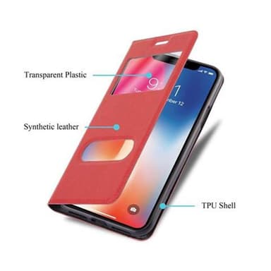 iPhone X / XS lommebokdeksel cover (rød)