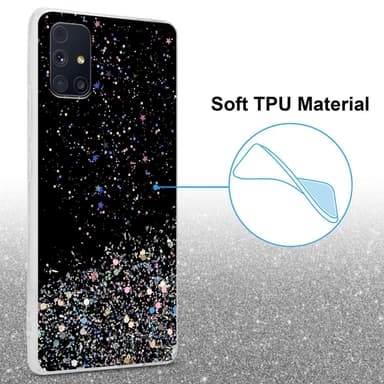 Samsung Galaxy M31s Silikondeksel Glitter (Svart)