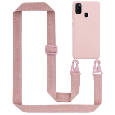 Deksel Samsung Galaxy M21 / M30s med Halskjede (rosa)
