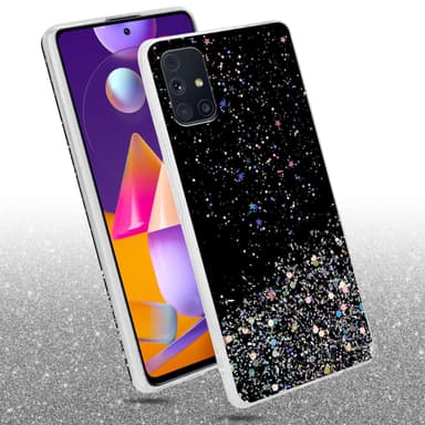 Samsung Galaxy M31s Silikondeksel Glitter (Svart)