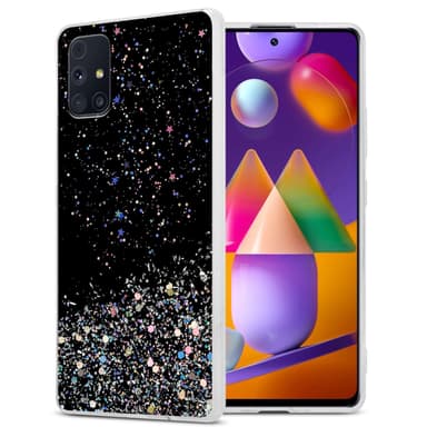 Samsung Galaxy M31s Silikondeksel Glitter (Svart)
