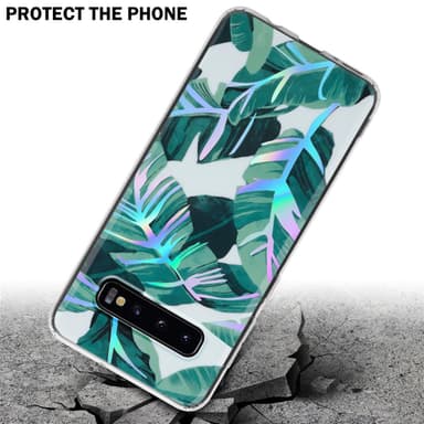 Samsung Galaxy S10 4G lommebokdeksel Blomster (hvit)