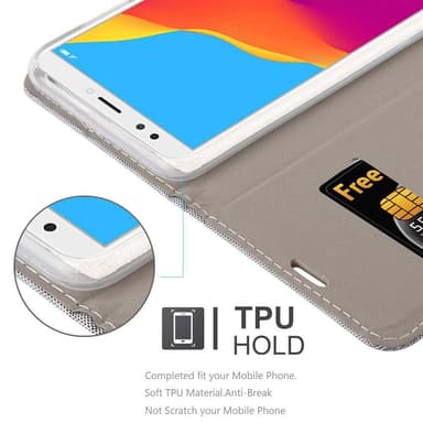 Honor 7C / Huawei Y7 2018 lommebokdeksel etui (grå)