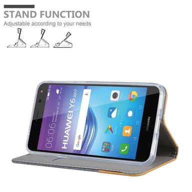 Huawei Y5 2017 / Y6 2017 lommebokdeksel etui (grå)