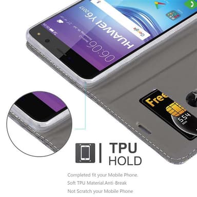 Huawei Y5 2017 / Y6 2017 lommebokdeksel etui (grå)