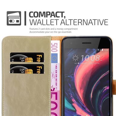 HTC Desire 10 PRO lommebokdeksel etui (brun)