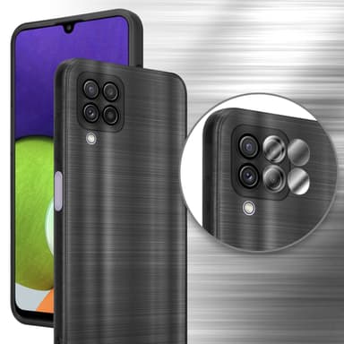 Samsung Galaxy A22 4G Silikondeksel Beskyttelse (svart)
