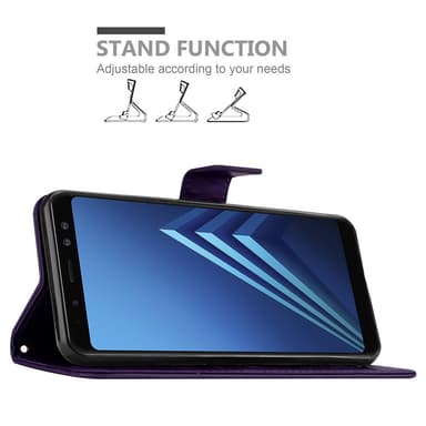 Samsung Galaxy A8 2018 lommebokdeksel Blomster (lilla)