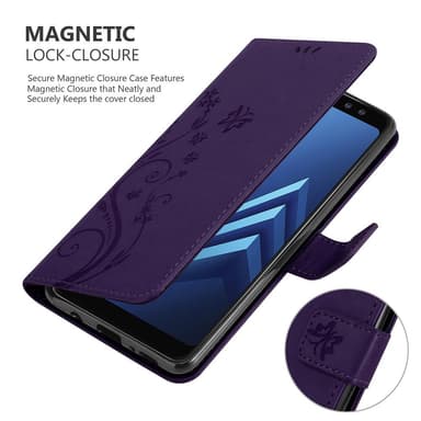 Samsung Galaxy A8 2018 lommebokdeksel Blomster (lilla)