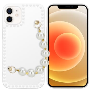 iPhone 12 Deksel med kjede (hvit)