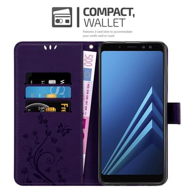 Samsung Galaxy A8 2018 lommebokdeksel Blomster (lilla)