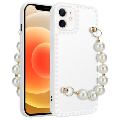iPhone 12 Deksel med kjede (hvit)