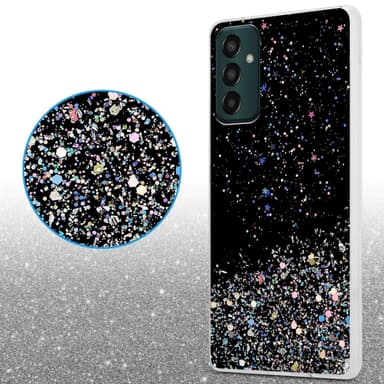 Samsung Galaxy M13 4G Silikondeksel Glitter (Svart)