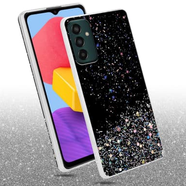 Samsung Galaxy M13 4G Silikondeksel Glitter (Svart)