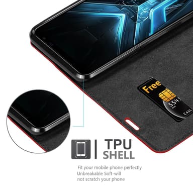 Asus ROG Phone 3 lommebokdeksel case (rød)