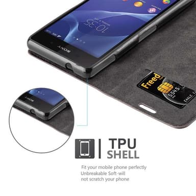Sony Xperia Z2 COMPACT lommebokdeksel case (brun)
