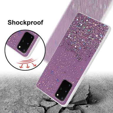 Samsung Galaxy S20 PLUS Silikondeksel Glitter (lilla)
