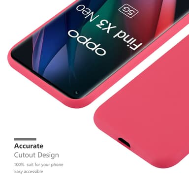 Deksel Oppo FIND X3 NEO Silikon cover (rød)
